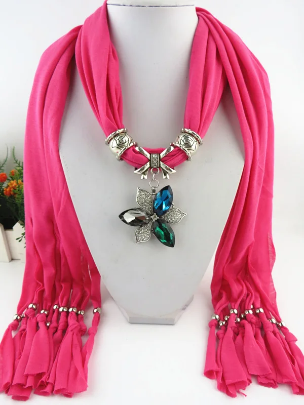 

2019 популярный ювелирный шарф, вязаный женский шарф, новый шарф с подвеской в виде смешанных цветов, бесплатная доставка