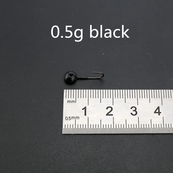 0.5g0.7g1.3g2g маленькая джиг голова рыболовные крючки колючие для подледной рыбалки мягкий крючок для приманки 5 шт./партия - Цвет: 5pcs of black 0.5g