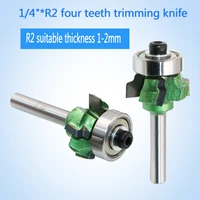 1pc r2 woodworking milling cutter 4 teeth trimming knife edge trimmer wood router bit