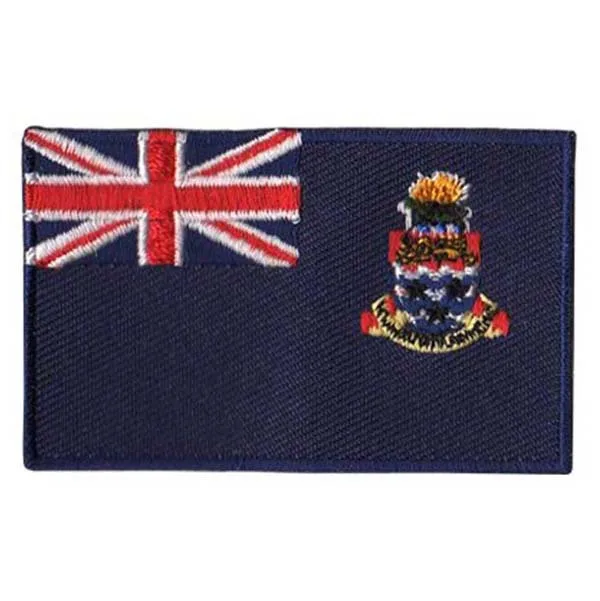 

Embroidered Cayman Islands Patches For Clothing Made by Twill with Heat Cut Broder and Iron On Backing free shipping by Post