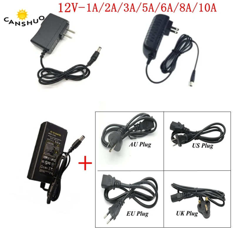 AC 100 V 240 DC/DC 12 Питание адаптер трансформатор 1A 2A 3A 5A 6A 8A 10A Зарядное устройство