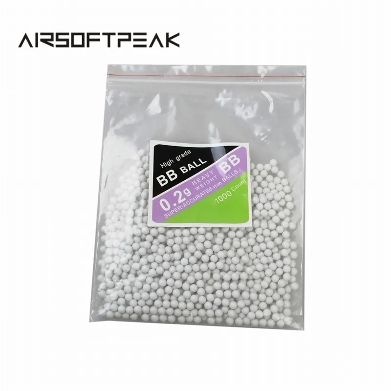 1000 шт./пакет 0.2 г airsoft bb strikeball Strike мяч белый Бусины и бисер Тактический Военное Дело Охота Съёмка шары Аксессуары для пейнтбола