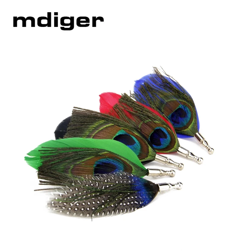 Mdiger Мужская брошь на костюмы черные перо этикетка булавки букет бутоньерка