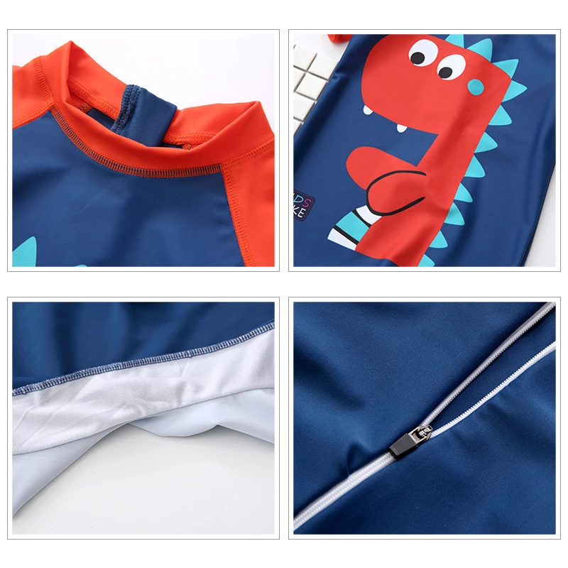 Детский купальный костюм с рисунком динозавра осьминога Детская летняя одежда