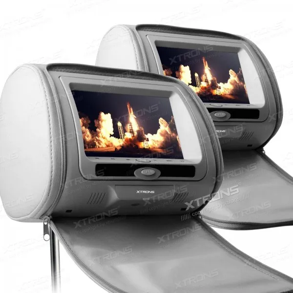 XTRONS серый 2x7 &quotцифровой экран на молнии Автомобильный Подголовник DVD плеер USB FM