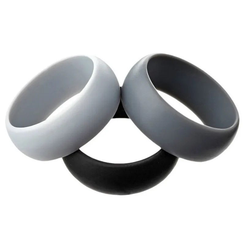 3PC/sets 8mm New Silicone Movement Couple's Wedding Round Solid Environmental Cool Comfortable Rubber Rings size 6 7 8 9 10 11 |