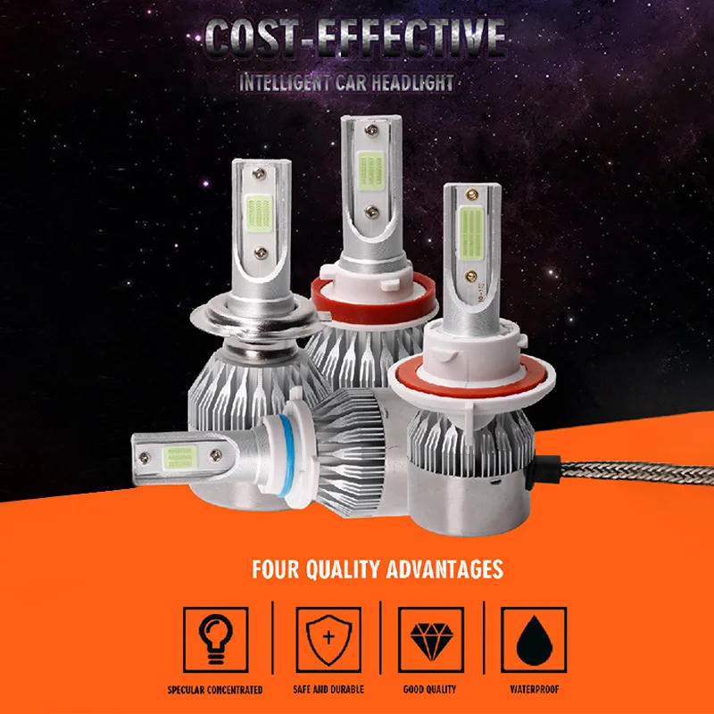 Hlxg светодиодные фары h7 led kit лампы мини Автомобильные 9007/HB5 9004/HB1 Hi/Lo h11 9008/H13 24v