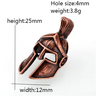 Rose gold-AC1838 Веревочная маска, подвеска, бусины для шлема, Металлические Античные Серебристые золотые или бронзовые подвески для паракордового браслета, бусины для изготовления ювелирных изделий - Цвет: Rose gold-AC1838