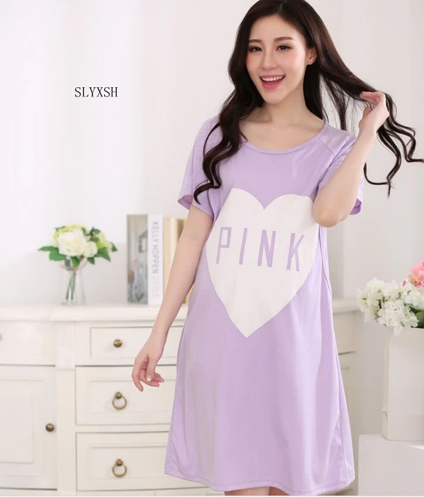 

Letter Printed Summer Thin Cotton Maternity Nursing Nightgown Feeding Nightdress for Pregnant Women Pregnancy Nightwear