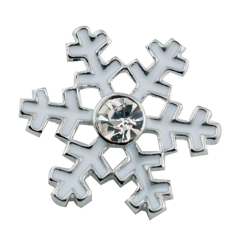 

christmas snowflake metal ginger snap button Fit 18mm snaps XH1301