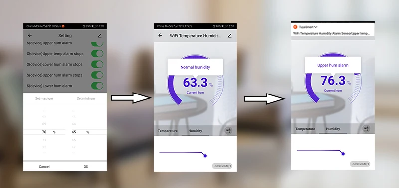 KONLEN Tuya Wi-Fi термометр влажности гигрометр сенсорный датчик тревоги Smart Life App домашний термостат контроллер