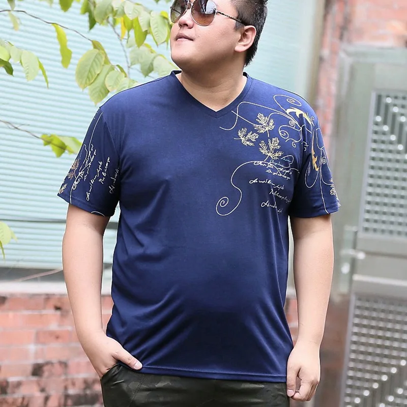 MFERLIER летние большие размеры большой 6XL 7XL мужчин 8XL футболка 9XL печати