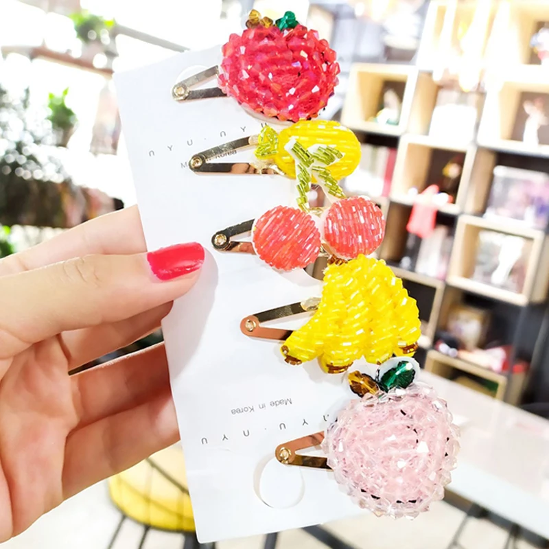 Новинка заколки для волос с милыми мультяшными фруктами девочек детские