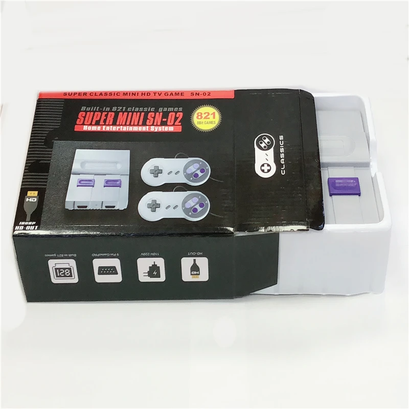 Супер мини HDMI семья ТВ 8 бит SNES Видео игровая консоль Ретро Классический HDMI HD выход ТВ Портативный игровой плеер встроенный 821 игр