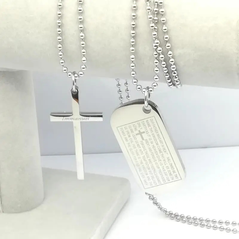 Collare Bible Lords молитва крест из нержавеющей стали ожерелья и кулоны оптовая торговля