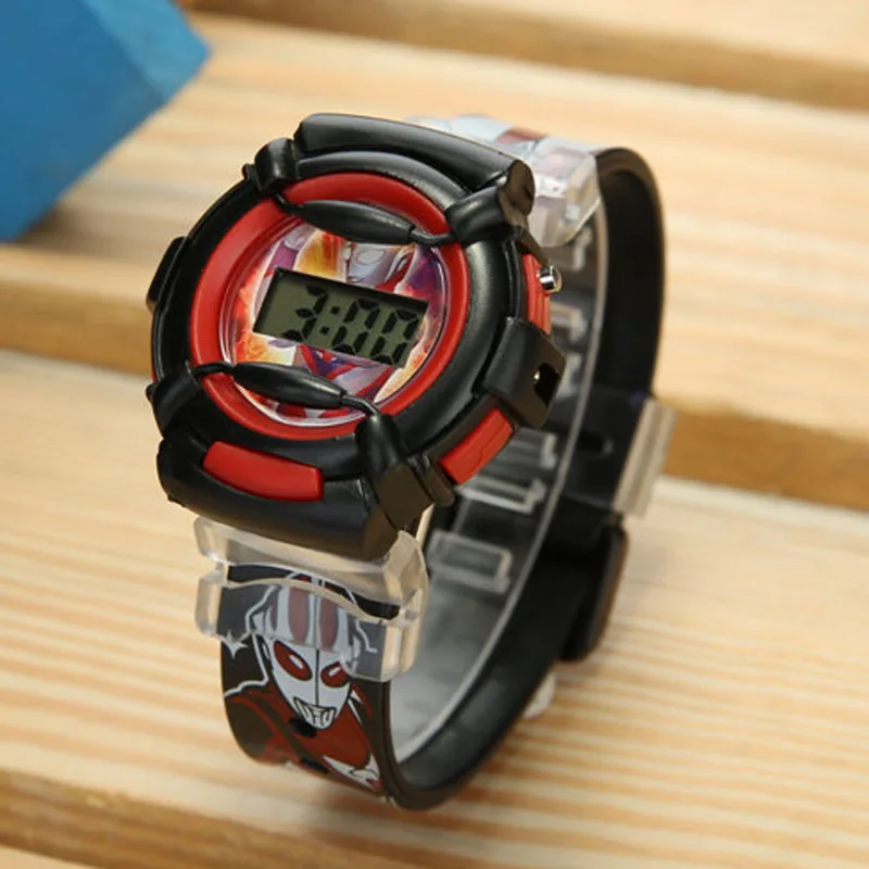 3D Led Цифровой Проектор Мультфильм супер мужчины Часы Дети Наручные Мальчики