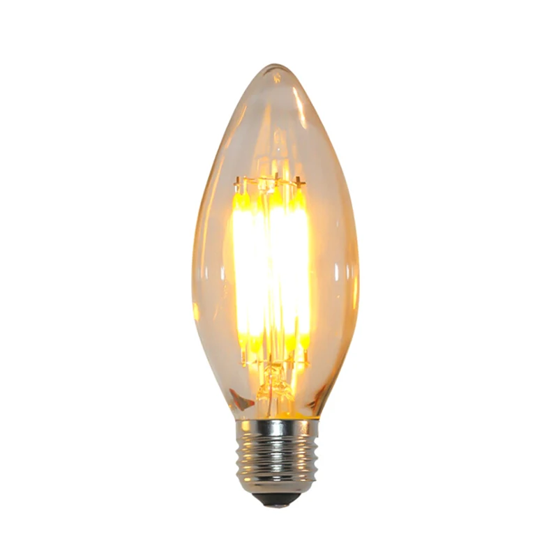 Светодиодный новый Филамент Свеча светильник лампочка E14 220V 2 Вт 4 лампочки Edison