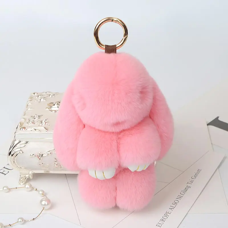 2017 милый пушистый кролик брелок для женщин кроликов помпон куклы игрушка