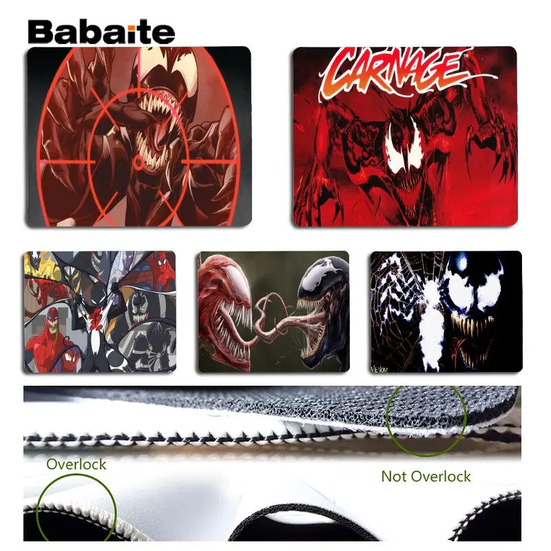 Большой коврик для мыши Babaite Venom компьютерный Размер 25x29 см скоростной