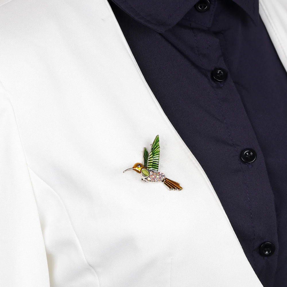 Брошь из эмали в виде птицы булавки значки со стразами броши для женщин и девочек