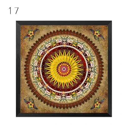 Мандала орнамент Thangka Yoga холст живопись винтажный принт художественный плакат на холсте картина настенные картины декор для гостиной без рамки - Цвет: 17