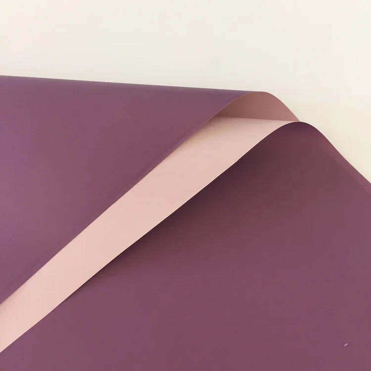 dark purple-pink 20 листов 58*58 см Новая бумажная упаковка цветы подарочная оберточная бумага водонепроницаемая двухцветная матовая упаковка букета цветы материал - Цвет: dark purple-pink