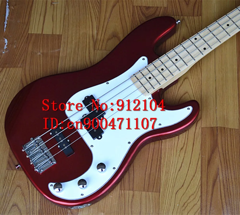 Новый Большой Джон 4 струны электрогитары Гитара в серебристом и красном цвете с