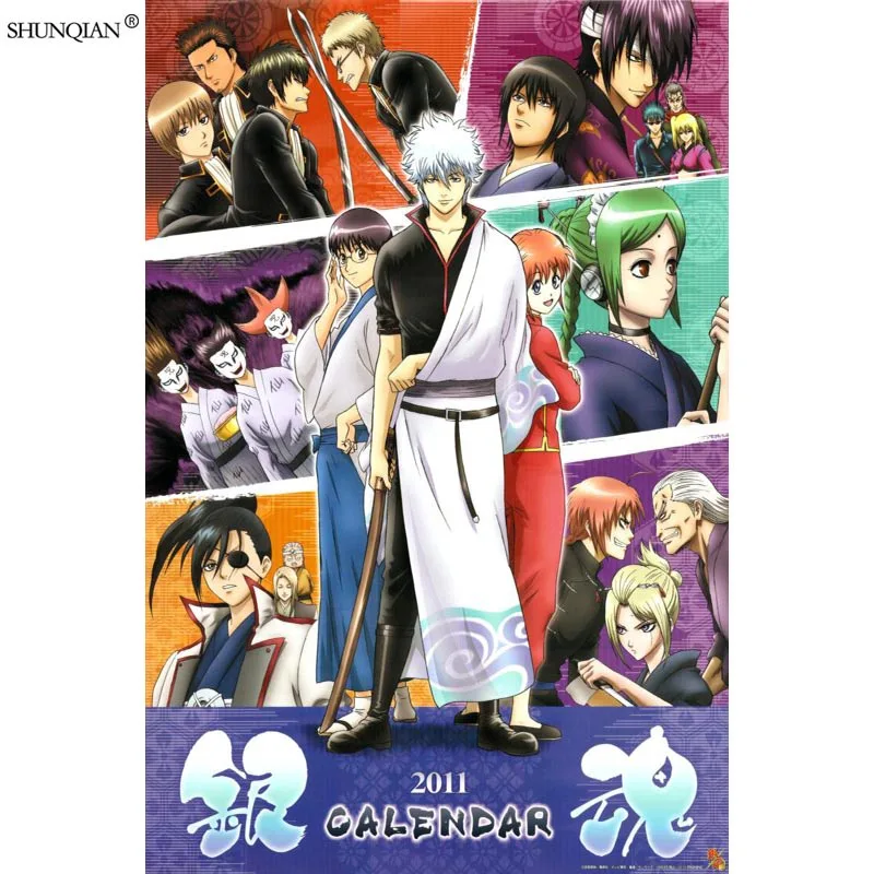 Gintama постер из шелковой ткани печать плаката ткань плакат пользовательские Атлас