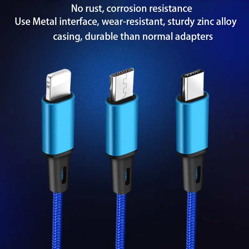 3 в 1 USB кабель Тип C 8Pin Micro для iPhone 8 XS X 7 6 6S Plus Samsung Nokia зарядное устройство зарядный