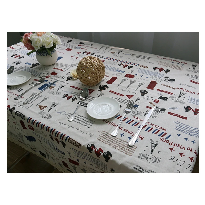 Горячая Распродажа скатерть из хлопка и льна для стола вечерние чного украшения