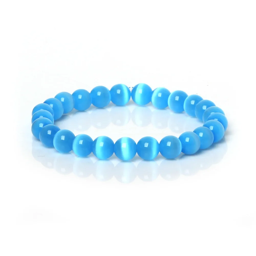 Новое поступление 19 см очаровательные браслеты 8 мм круглый кошачий глаз