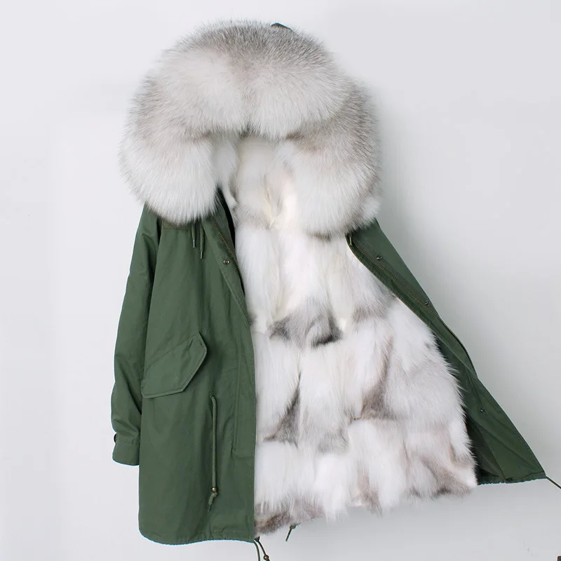 OFTBUY, длинная парка, зимняя куртка для женщин, Воротник из натурального Лисьего меха, капюшон, подкладка из натурального Лисьего меха, верхняя одежда, отстегивается, уличная одежда, бренд