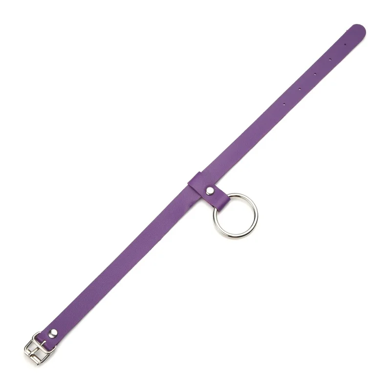 purple Черный круглый чокер, ожерелье harajuku, кожаный Готический ошейник, женское ожерелье,, чокер для девушек, связывание, готическое ювелирное изделие - Окраска металла: purple
