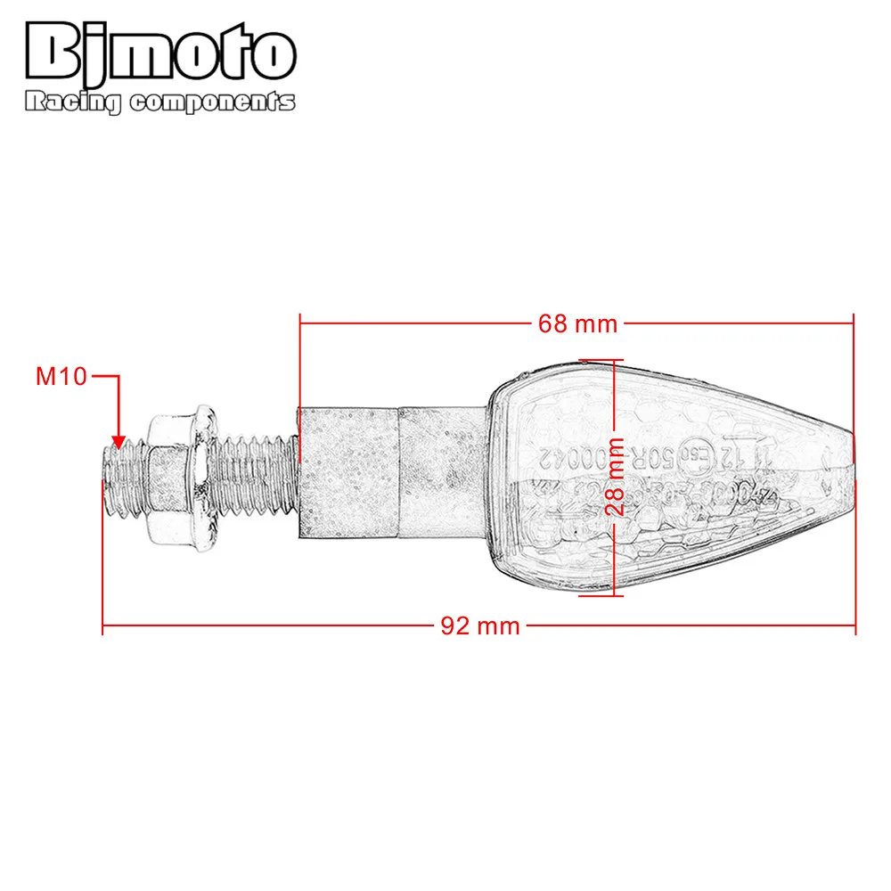 BJMOTO пара Универсальный 12 В 14LED 2 Вт мотоциклетные поворотные сигнальные
