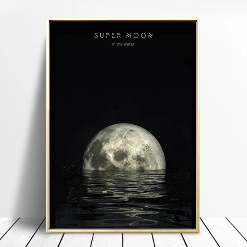 ZeroC Super Moon настенная Художественная печать и постер скандинавский холст