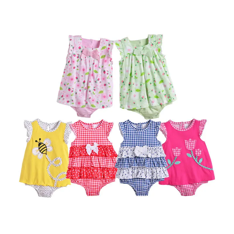 2018 платье для маленьких девочек летний стильный комбинезон с цветочным принтом