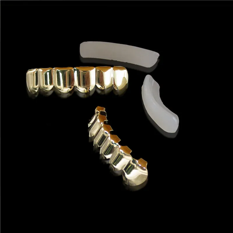 BOAKO золотые накладные зубы Grillz набор верхних и нижних грилей зубные хип-хоп зубные колпачки панк зубные грили мужские Cosply Rapper Украшения для тела