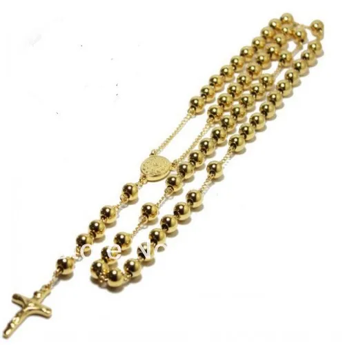 Цепочка Из Нержавеющей Стали с шариками и крестом Иисуса длиной 30 Дюймов