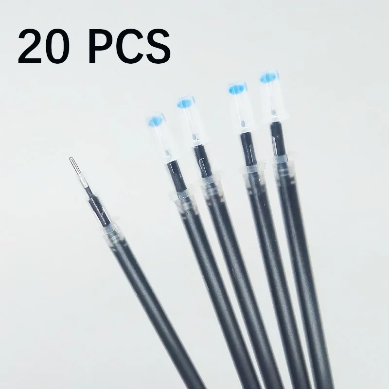 Needle black ink Хорошее качество 20 шт./лот нейтральные чернила гелевая ручка повторная заливка нейтральная ручка заправка черный синий красный 0,5 мм 0,38 мм Ампула Наполнителя офиса и школы - Цвет: Needle black ink