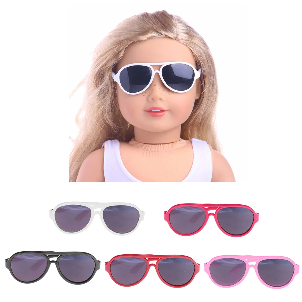 Пара различных цветов модные рандомные солнцезащитные очки для девочек кукол