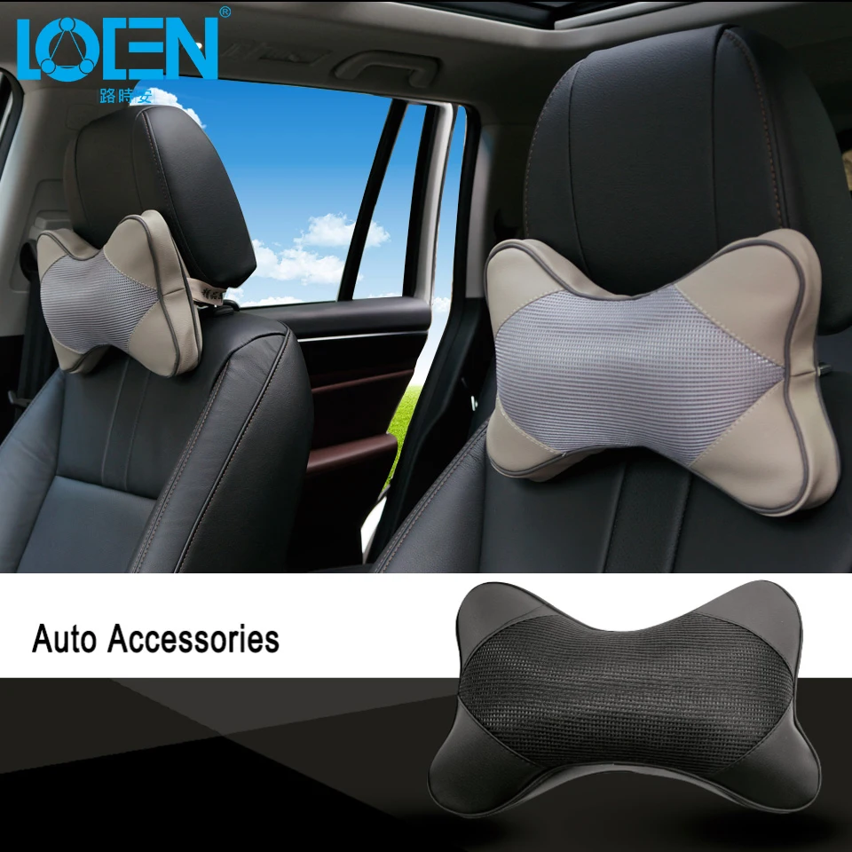 2PCS PU Leather Car AutoNeck Pillow Headrest Cushion Belt Harness Shoulder Pad Cover Supplies Support Can Mix Color | Автомобили и