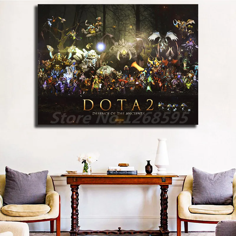 Dota 2 защита древнего персонажа обои художественный холст постер Картина