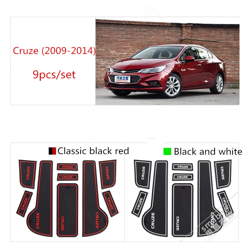 

Car Anti Slip Mats Door Slot Pad 3D Rubber Mat Cup Cushion Dust mat Gate Slot Mat For Chevrolet Cruze 2009-2014 Car Accessories