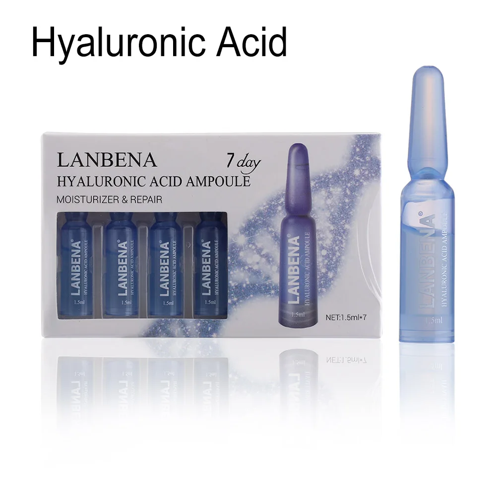 Hyaluronic Acid 1 бутылка Антивозрастная ампула сывороточная Гиалуроновая кислота+ витамин C+ 24 K Gold ретинол+ Q10+ керамид против морщин увлажняющий, красота в течение 7 дней - Цвет: Hyaluronic Acid