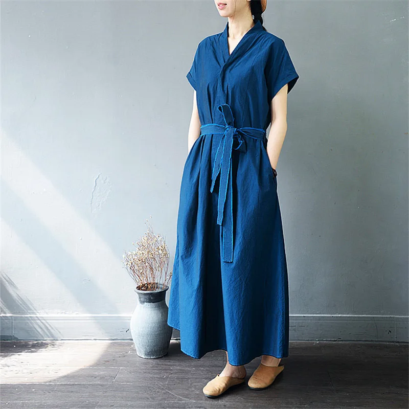SCUWLINEN 2019 женские летние платья винтажные однотонные с v образным вырезом коротким