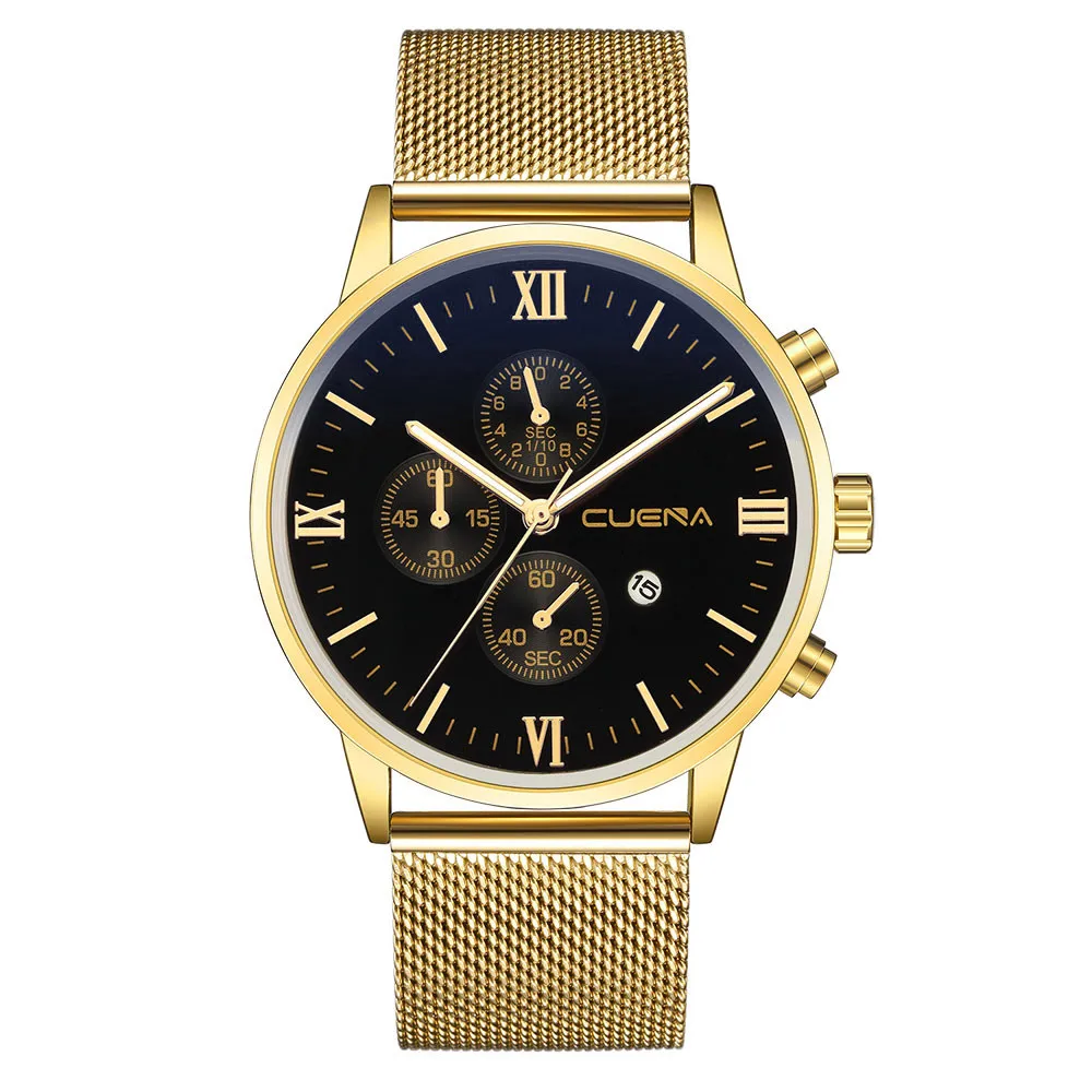 Men's Watch Round Glass Dial Movement Date Simulation Alloy Quartz Casual Simple Luxury Male Clock A1 | Наручные часы