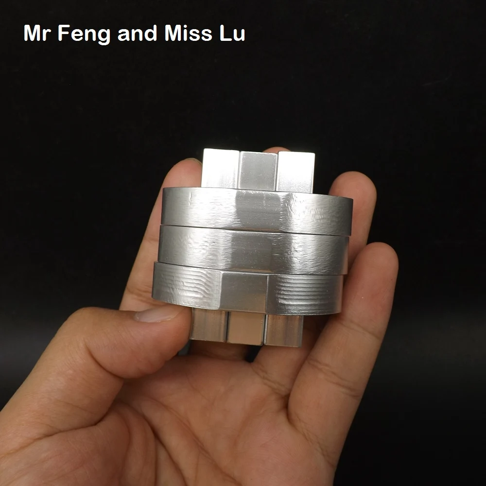 Серебряное кольцо и Lu Ban Lock металлический пазл из чистого алюминиевого сплава CNC