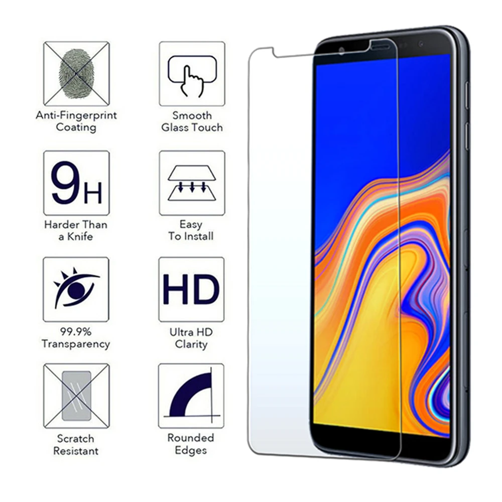 Закаленное стекло 9H для Samsung Galaxy J4 J6 Plus 2018 Защита экрана J 4 6 4j 6j защитная