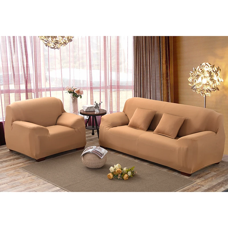 Женский чехол для дивана растягивающийся однотонный мягкий полноразмерный