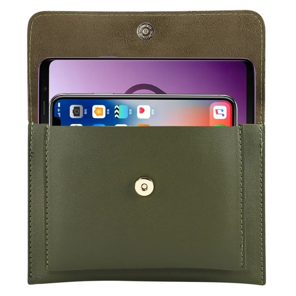 Universal 6.3 inch Fashion Mini PU Leather Single Shoulder Dual Layers Mobile Phone Bag for iPhone Xs Max/XR/7 PLus/8/6S/Nubia x |